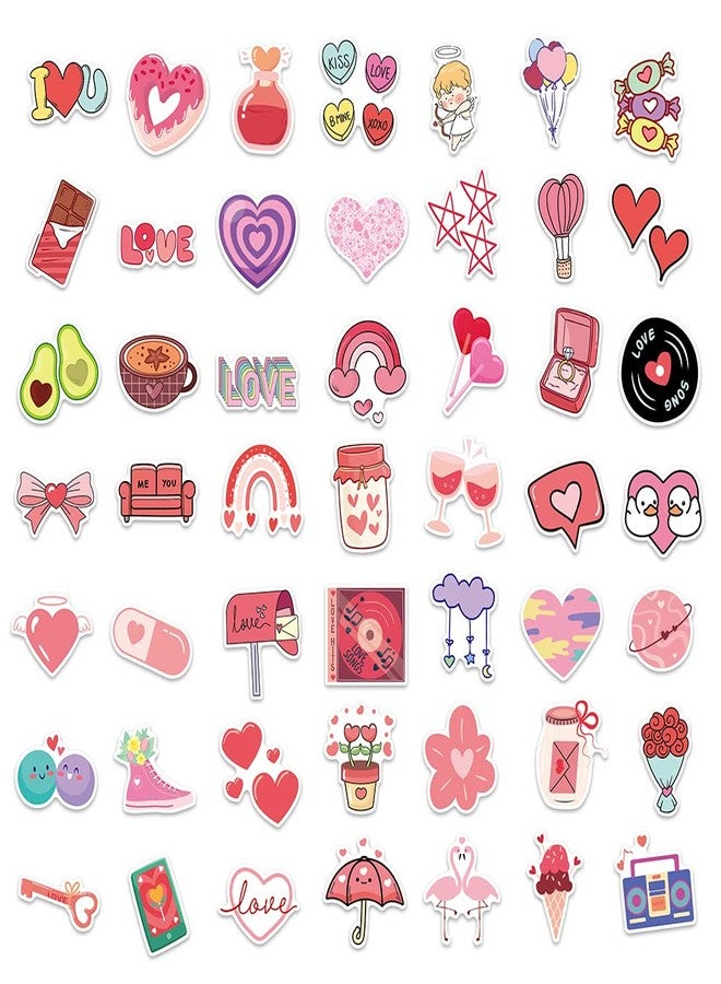 DULEFUN 100pcs Valentine Stickers, Love Vinyl Waterproof for Laptop Water Bottles Scrapbook Skateboard Guitar Heart Romantic Valentine's Day for Teens and Adults - Image 3
